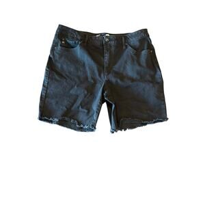 7 For All Mankind Black Denim Bermuda Shorts Sz. 14 Goth, Jorts, Punk, Grunge